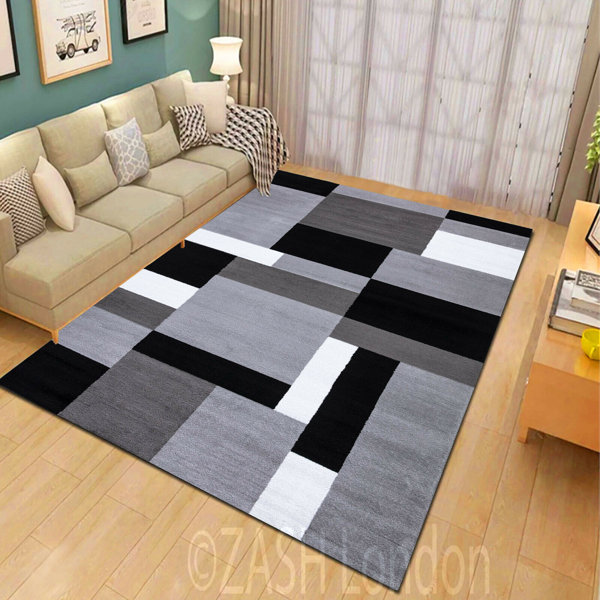 Metro Lane Resnick Luxury Grey/Black Rug Wayfair.co.uk